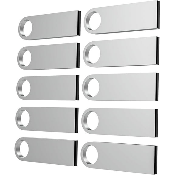 8GB USB Flash Drive 10 Pack, Metal Flash Drive USB 2.0 Thumb Drives with Keychains USB Stick 8GB USB Drive Pendrive