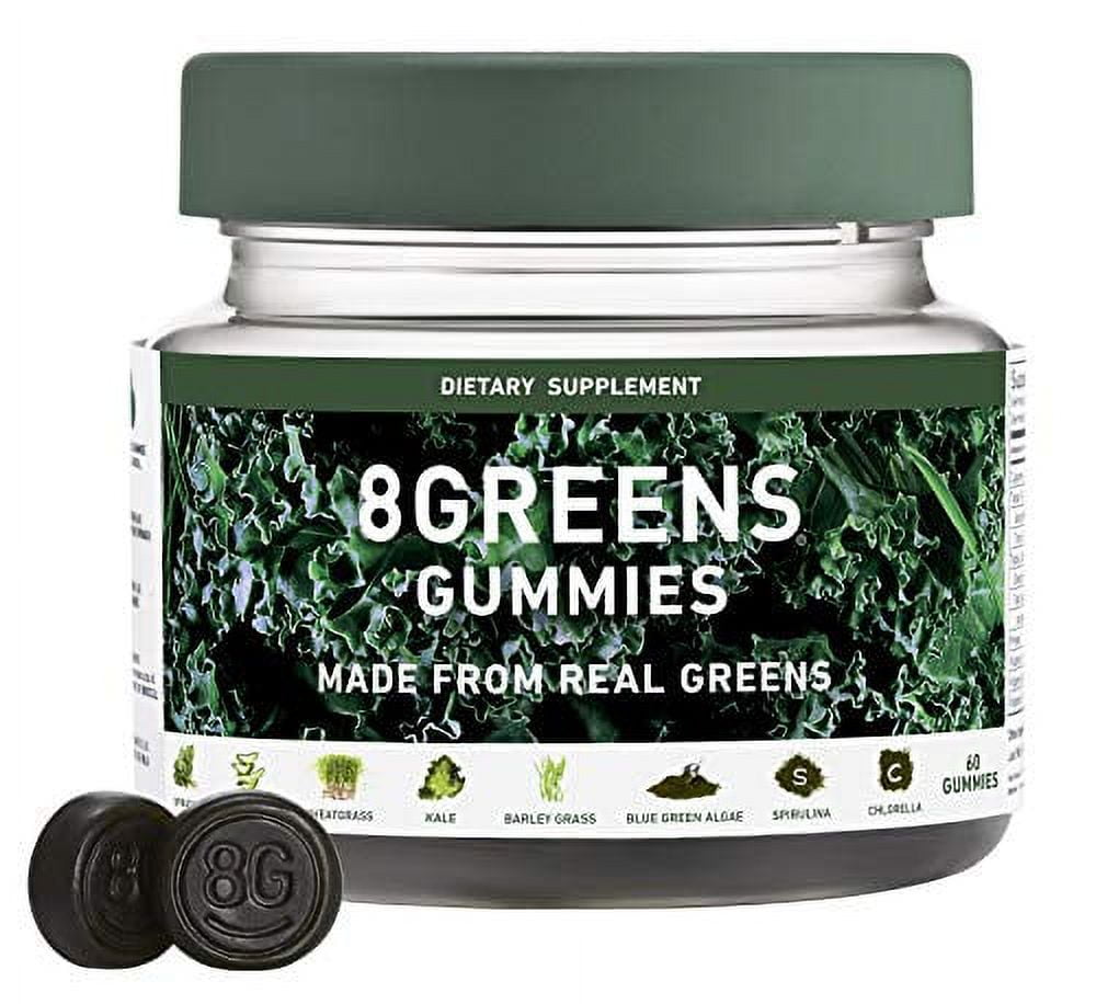 8Greens Gummies Made From Real Greens 60-Day Supply & 2 Lollipops