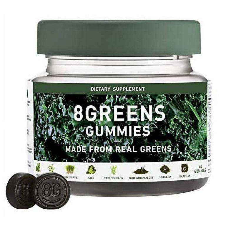 8Greens Gummies Made From Real Greens 60-Day Supply & 2 Lollipops