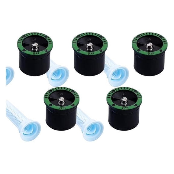 8H Half Circle Nozzles with Screen | 8 Foot - 180 Degree | 5 Pack | Irrigation Pro