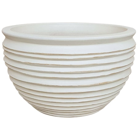 Better Homes & Gardens Medium 8in Diameter Round White Dune Ceramic Planter