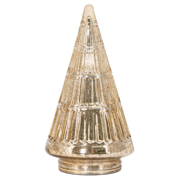 My Texas House Glass Tree Christmas Decoration, Gold, 8"