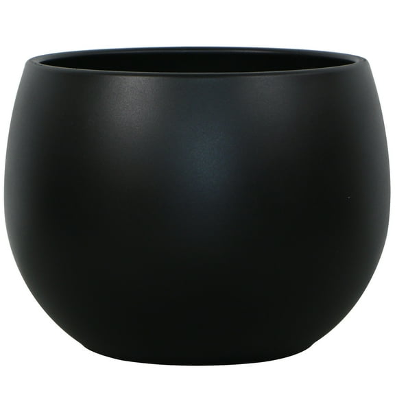 Mainstays Jordan 8" x 8" x 6" Medium Round Rich Black Resin Planter