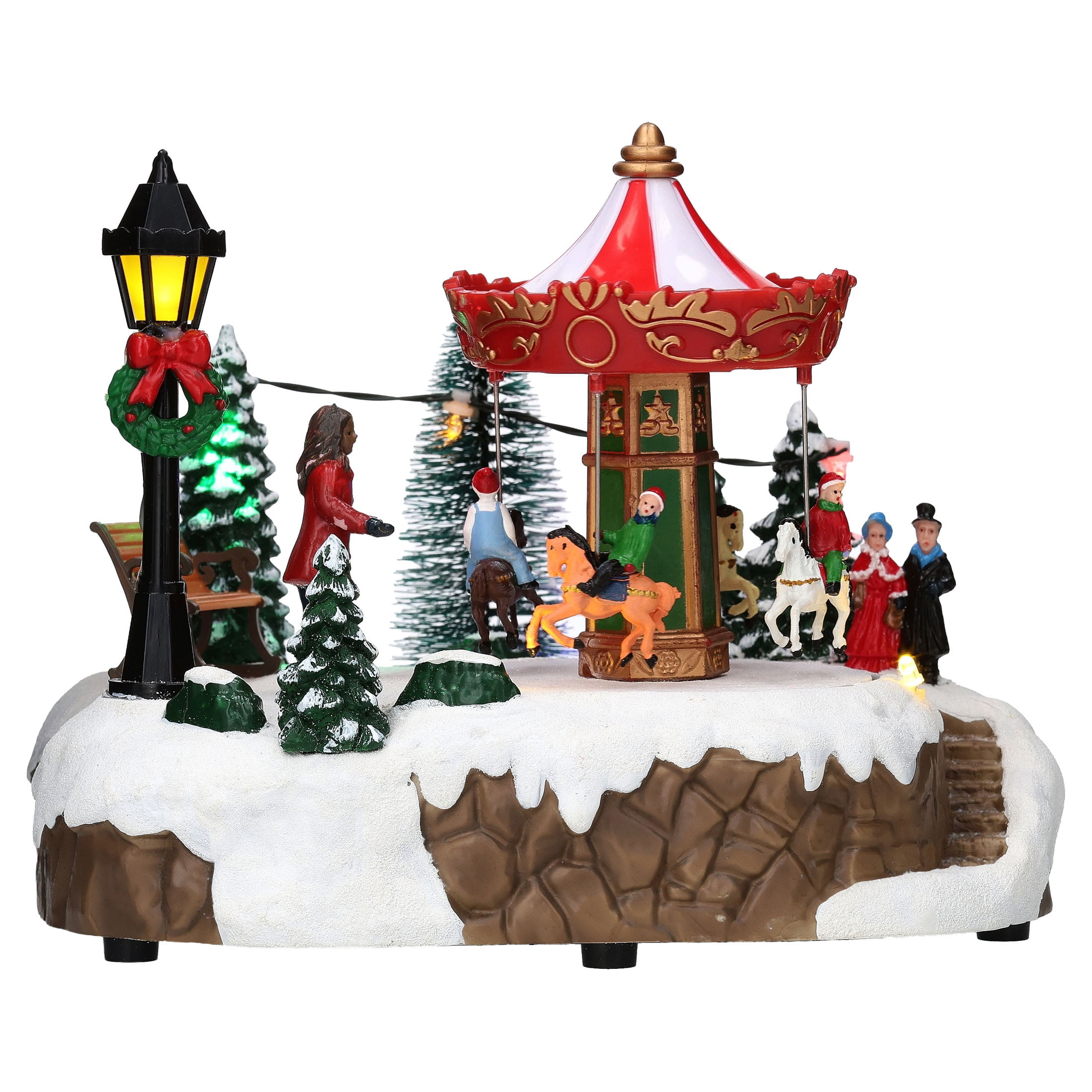 Light-Up and Musical Animated Christmas Village Scene, Multicolor, 6", by Holiday Time