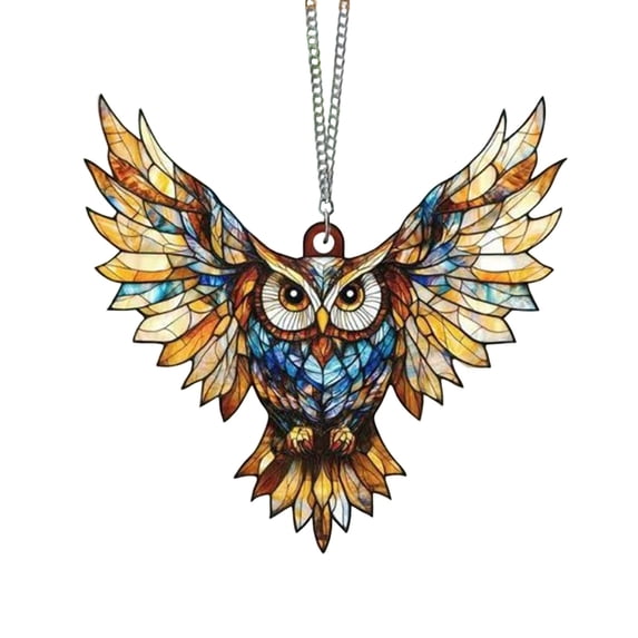 8In Bird Window Hanging Decoration Acrylic Crystal Sky Stained Art Ornament with Diamond Patterns for Indoor Garden Home Decor Suncatcher