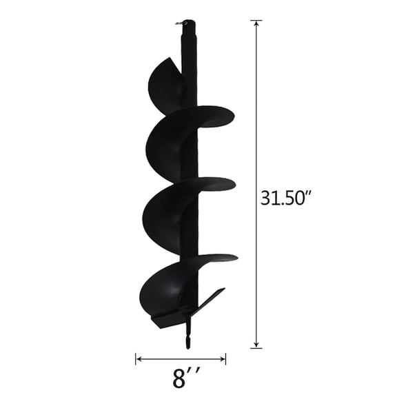 8Inch Auger Drill Bit, Planting Garden Planter Garden Drill Bit Post Hole Rapid Planter Compatible Auger Machine Head with 3/4In Shaft