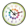 thumbnail image 1 of 8Inch Kids Wall Clock Early Learning Time Management Quiet Telling Time Teaching Clock For Bedrooms Classrooms, 1 of 9