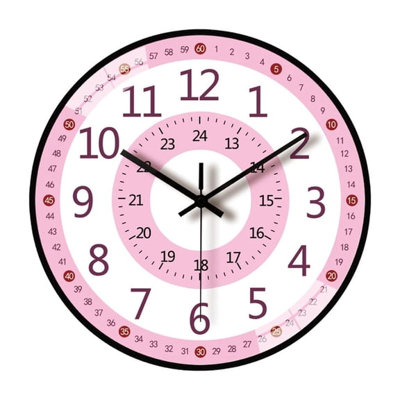 8Inch Quiet Wall Clock Learning Clock For Kids Featurings Simple Cartoon Designs