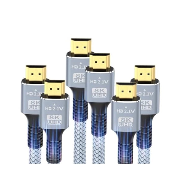 8K 10K 4K HDMI Cable 48Gbps 10FT/3M, Certified Ultra High Speed HDMI Cable Braided Cord-4K@120Hz 8K@60Hz, DTS:X, HDCP 2.2 & 2.3, HDR 10 Compatible for Roku TV/PS5/HDTV/Blu-ray (3)
