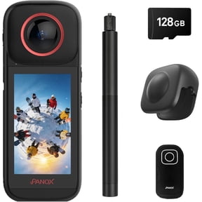 8K 360 Action Camera with Split-Screen Dual Recording, 12K Photo, Waterproof 10m, 3.0" Touchscreen, AI Auto Editing, 4K Live Streaming, GPS, Invisible Selfie Stick Effect, 128GB Card & Case Included