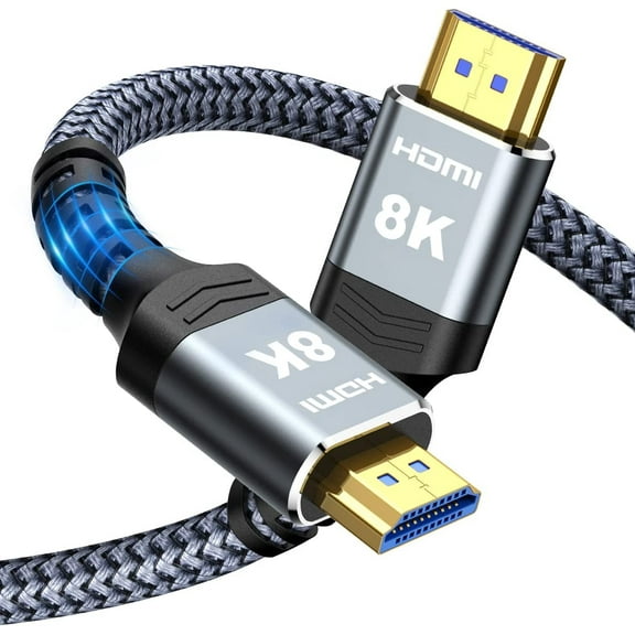 8K 4K 2K HDMI Cable 48Gbps 6.6FT/2M, Ultra High Speed HDMI Cable Braided Cord-4K@120Hz 8K@60Hz, DTS:X, HDCP 2.2 & 2.3, HDR 10 Compatible with Roku TV/PS5/HDTV/Blu-ray