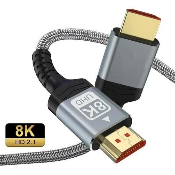 8K 4K HDMI Cable 48Gbps,Braided Cord-4K@120Hz 8K@60Hz, DTS:X, HDCP 2.2 & 2.3,HDR 10 Compatible with Roku TV/PS5/HDTV/Blu-ray