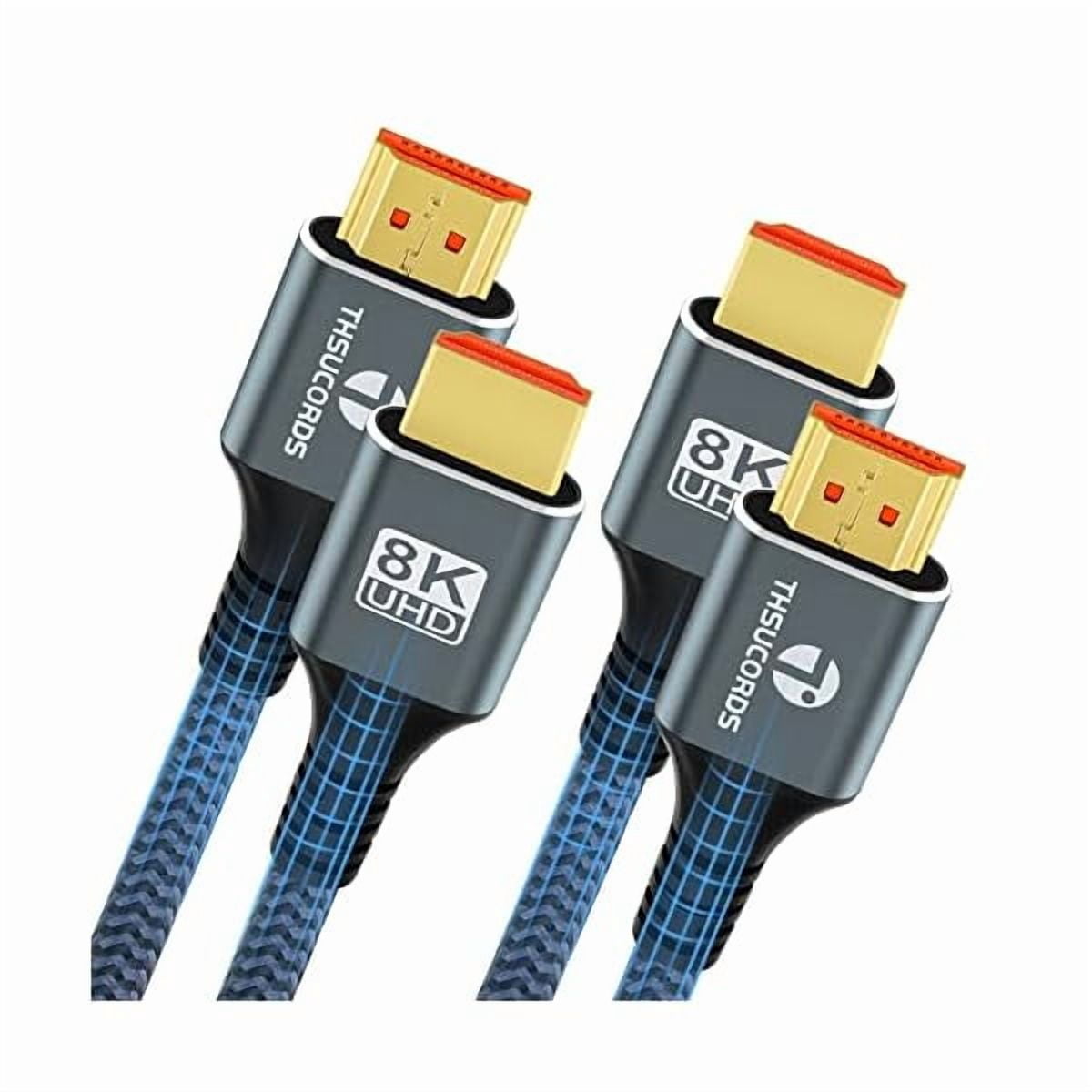 8K 4K HDMI Cables 1.6FT 2 Pack, High Speed Braided HDMI to HDMI 2.1 Cord Supports 8K@60Hz,4K@120Hz 144Hz 48Gbps Compatible with Roku TV/PS5/HDTV/Blu-ray