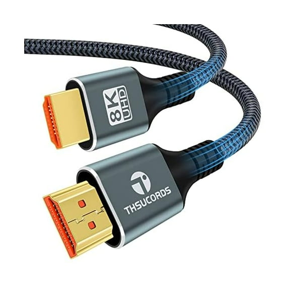 8K 4K HDMI Cables 15FT, High Speed Braided HDMI to HDMI 2.1 Cord Supports 8K@60Hz,4K@120Hz 144Hz 48Gbps Compatible with Roku TV/PS5/HDTV/Blu-ray