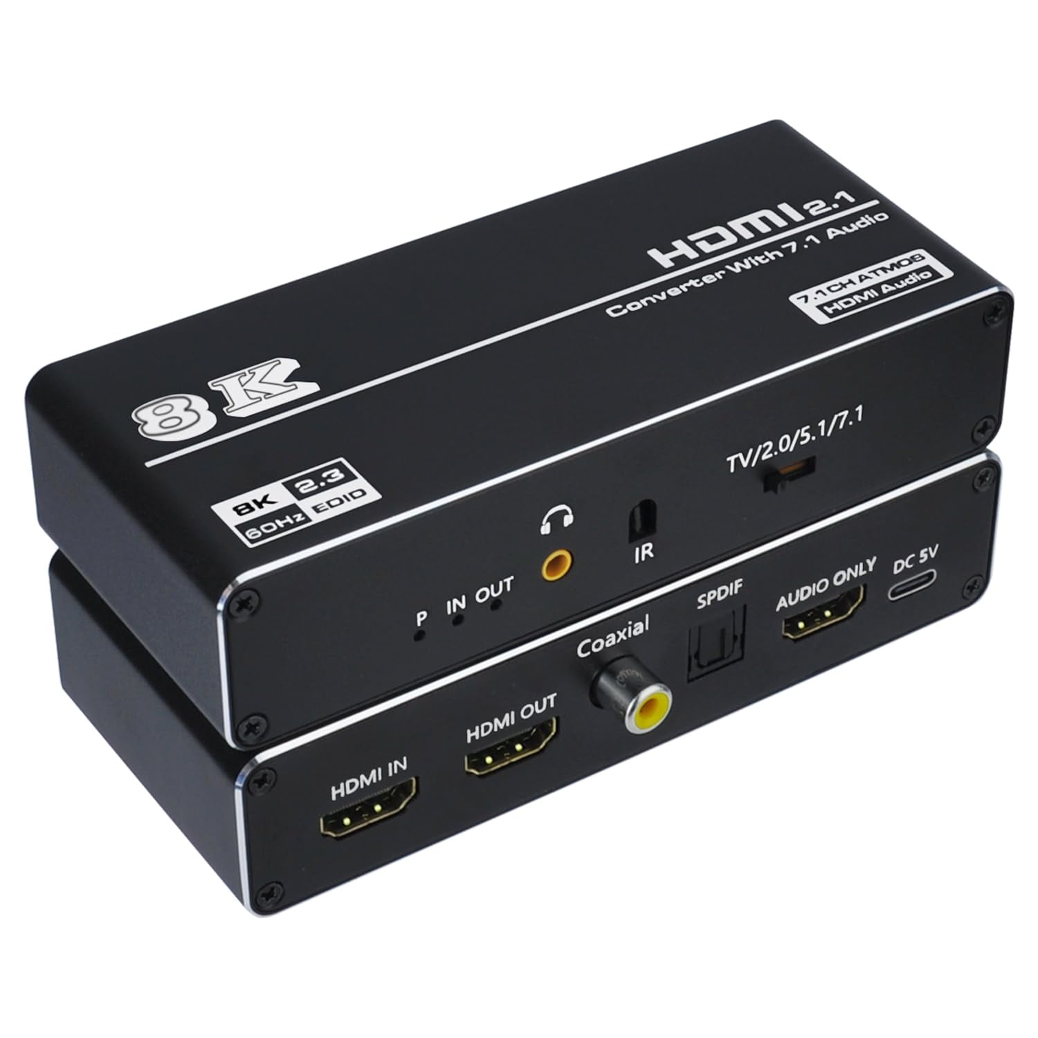 8K60Hz HDMI 2.1 Audio Extractor, HDMI to HDMI + Optical Toslink SPDIF