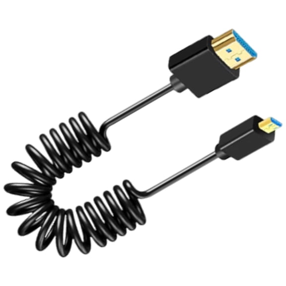 8K@60Hz UHD2.1 Version Spring Cord Aluminum Foil Shielding Stretchable Cable Enhances Durability for Displays