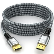 8K DP Cable 20FT,DisplayPort Cable 1.4 (8K@60Hz,4K@144Hz,2K@240Hz),HBR3 Support 32.4Gbps,Gold Plated Connector,High Refresh Rate for Gaming Monitor,HDR,FreeSync G-Sync,Graphics Card,PC