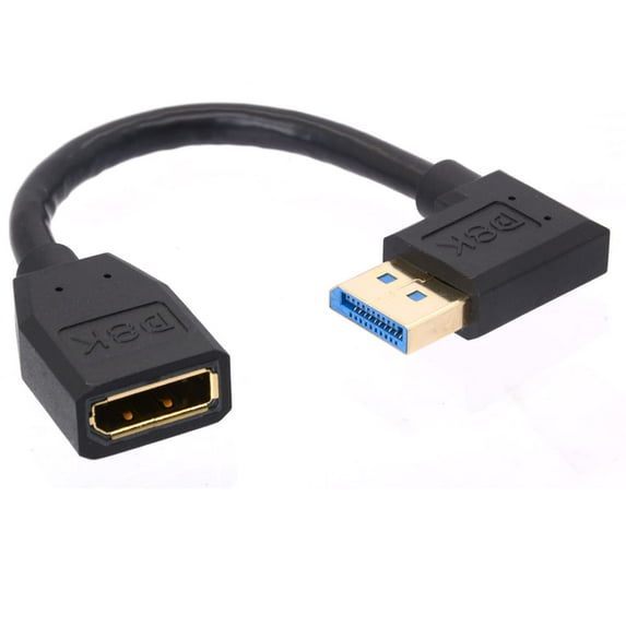 8K DP Male to DP Female 1.4 Extension Cable, (8K/60Hz, 4k/144Hz), Short Displayport Male to Female DP 1.4 Cable Cord, Display Port 32.4Gbps for PC, Laptop 15cm (Left)