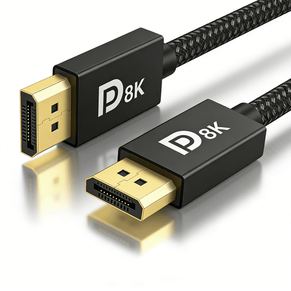 8K DisplayPort Cable 1.4 VESA Certified DP Cord (8K@60Hz, 4K@144Hz, 2K@240Hz), 32.4Gbps Display Port Cable for Gaming Monitor, Graphic, PC, HDR/HDCP 2.2/FreeSync/G-Sync Braided 3.3FT 6.6FT 10FT 16FT