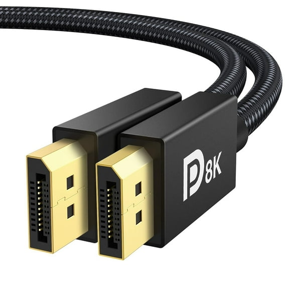 8K DisplayPort Cable 1.4, VESA Certified 8K DP Cable (8K@60Hz, 4K@144Hz, 2K@240Hz)HBR3 Support 32.4Gbps, HDR, FreeSync G-Sync, Braided Display Port Cable for Gaming Monitor, Graphics, PC