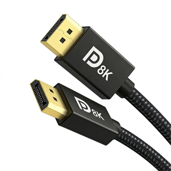 8K DisplayPort Cable 1.4 VESA Certified DP Cord (8K@60Hz, 4K@144Hz, 2K@240Hz), 32.4Gbps Display Port Cable for Gaming Monitor, Graphic, PC, HDR/HDCP 2.2/FreeSync/G-Sync Braided 3.3FT 6.6FT 10FT 16FT