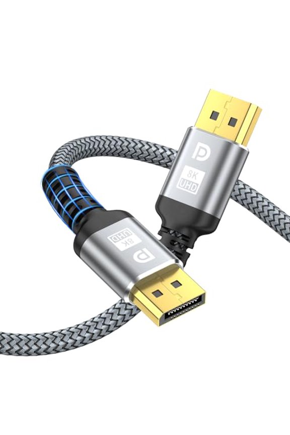 8K DisplayPort Cable,DP 1.4 Cable 10ft(8K@60Hz,4K@144Hz,2K@240Hz) Support 32.4Gbps,Gold Plated Connector,High Refresh Rate for Gaming Monitor,HDR,FreeSync G-Sync,Graphics Card,PC