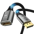 thumbnail image 1 of 8K DisplayPort Extension Cable DisplayPort 1.4 Male to Female Extend Cable, Braided DP to DP Extended Cord, Supports 8K@60Hz,4K@120Hz, 1 of 8