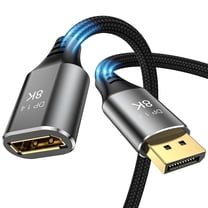 8K DisplayPort Extension Cable DisplayPort 1.4 Male to Female Extend Cable, Braided DP to DP Extended Cord, Supports 8K@60Hz,4K@120Hz