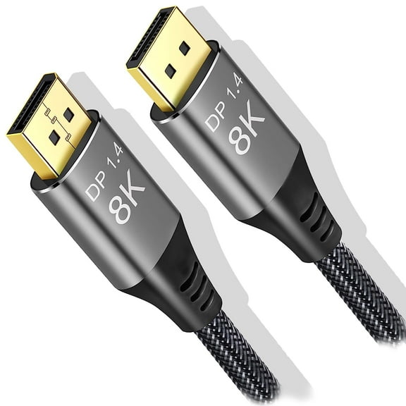 8K Displayport to DisplayPort 1.4 Cable 30ft 35ft 10m, Ultra HD 4K 144Hz, 8K 60Hz, HBR3(7680x4320 Resolution), High Speed 32.4Gbps, Long Nylon Braided DisplayPort 1.4 1.2 Cable 33ft
