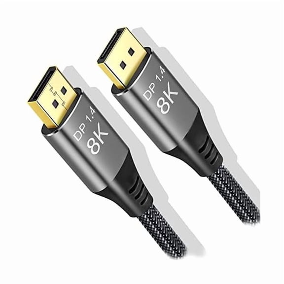 8K Displayport to DisplayPort Cable 1.4 10ft / 3m, Ultra HD 4K 144Hz, 8K 60Hz, HBR3(7680x4320 Resolution), High Speed 32.4Gbps, Long Nylon Braided DP to DP DisplayPort 1.4 Cable(10ft)