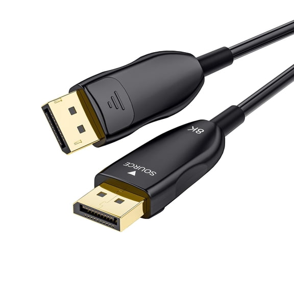 8K Fiber Optic DisplayPort Cable 2.1, 20ft Long Active DP Cable 54Gbps, 8K@60Hz, 4K@240Hz, 2K@360Hz, HDR, HDCP, DSC 1.2a, High Speed Optical Display Port Cord for Gaming/Monitor/Graphics Card/TV/PC