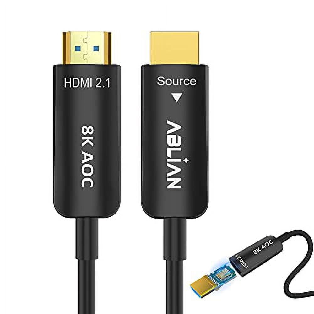 8K Fiber Optic HDMI Cable 16ft,ESTONE AOC Fiber HDMI 2.1 Cable Supports  8K@60Hz, 4K@120Hz, 48Gbps, eARC, HDR10, 4:4:4 Compatible with Apple TV /  PS5 / RTX 3090/3080 and More 