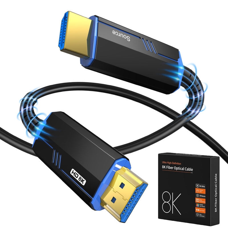 8K Game HDMI Cable Fiber Optic HDM1 2.1  (16ft)  Long In-Wall Cable,AUBEAMTO Ultra High Speed 48Gbps, Supports 8K@60Hz, 4K@120Hz, Dynamic HDR, eARC, Compatible RTX3090, Xbox Series X, PS5, UHD SUHD