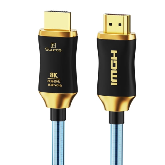 8K HDMI 2.1 Armored Fiber Optic Cable 60Hz Ultra High Speed 48Gbps Long Cable for TV Projector PC Gaming, Gold Plated Connector