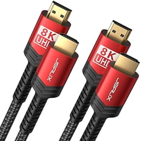8K HDMI Cable 2.1 2 Pack 6ft, 48Gbps Ultra High Speed HDMI Cable Braided Cord (4K@144Hz, 4K@120Hz, 8K@60Hz) HDCP 2.2&2.3 HDR 10 eARC ARC, Compatible with Switch 2/PS5/Laptop/Monitor/HDTV/-Red