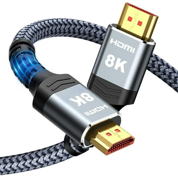 8K HDMI Cable 2.1 48Gbps , AUBEAMTO High Speed HDMI Braided Cord-4K@120Hz 8K@60Hz, DTS:X, HDCP 2.2 & 2.3, HDR 10 Compatible with Roku TV/PS5/HDTV/Blu-ray,1-Pack 6.6 ft.