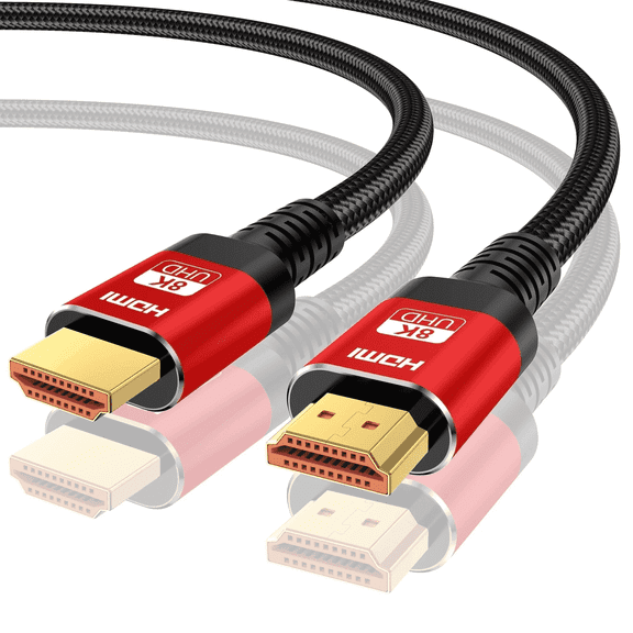 8K HDMI Cable 2.1, 10FT/2M Slim 48Gbps High Speed HDMI Braided Cord-4K@120Hz 144Hz 8K@60Hz, HDCP 2.2&2.3, Dynamic HDR,eARC,DTS:X,RTX 3090,Compatible with Projector , Laptop , Television , Monitor