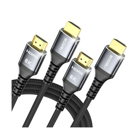 8K HDMI Cable 3FT 2-Pack, High Speed 48Gbps HDMI 2.1 Cord for Neat, Support HDR10+, SBTM, QMS, CEC, HDCP 2.3 for TV, Monitor, Computer, Laptop, HDMI Switch, HDMI Splitter, HUB, KVM, Projector