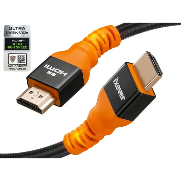 8K HDMI Cable 6.6 ft feet, Certified HDMI 2.1 Cable Cord Ultra High Speed 48Gbps, Support 4K@120Hz, 8K@60Hz, HDCP 2.2 & 2.3