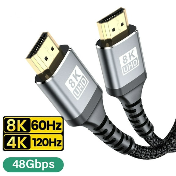 8K HDMI Cable HDMI 2.1 High Speed Cord 8K@60Hz Ultra HD HDMI to HDMI Cord Braided Compatible with HDTV PS4 PS5