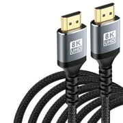 8K HDMI Cables - 3.3ft, AUBEAMTO Nylon Braid 8K@60Hz 7680x4320, 4K@120Hz HDMI To HDMI 2.1 Male Audio video Cable 48Gbps For Laptop PC Computer Monitor Camera HDTV - Support eARC HDR10 HDCP 2.2 & 2.