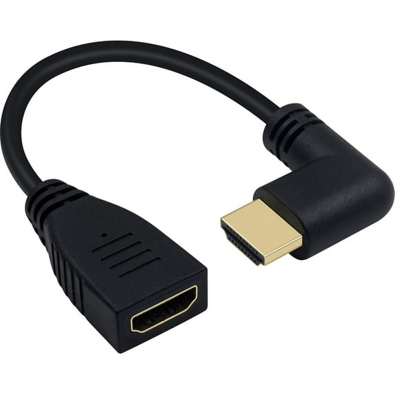 8K HDMI Extension Cable, Short 8K HDMI 90 Degree Left Angle Male to Female HDMI 2.1 Cable Adapter 48Gbps with 8K 60Hz Video and 3D HDR for TV/Xbox /PS4 /PS5 (Left M/F), 0.5feet