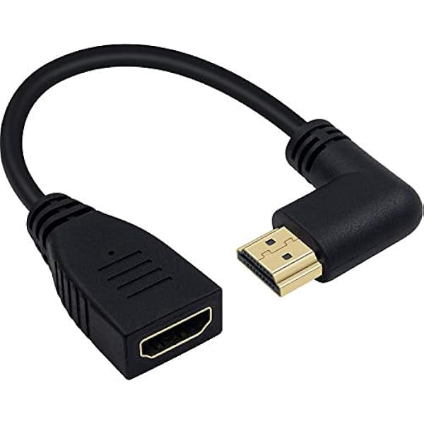 8K HDMI Extension Cable, Short 90 Degree Right Angle Male to Female HDMI 2.1 Cable Adapter 48Gbps with 8K@60Hz Video & 3D HDR for TV/Xbox /PS4 /PS5 (Right M/F), 0.5feet