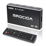 Mrocioa 8K HDMI Switch, 4k HDMI 2.1 Splitter, 5way 4K 120hz HDMI Switcher Box with IR Remote Support CEC, VRR, HDR10, Dolby Atmos, ARC for PS5, Xbox Series X, Stick Etc
