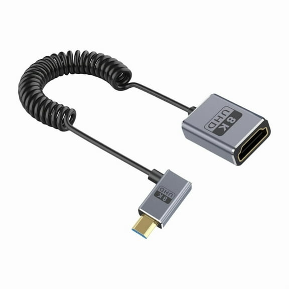 8K HDMI-compatible 2.1 Cable Micro to Standard 48Gbps Ultra High Speed Dynamic HDR Support 4K120Hz Coaxial Design with Flexible TPE Jacket