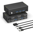 thumbnail image 1 of 8K KVM Switch Dual Monitor with USB3.0 Ports for 2 PCs Share USB Devices, HDMI, 1 of 7