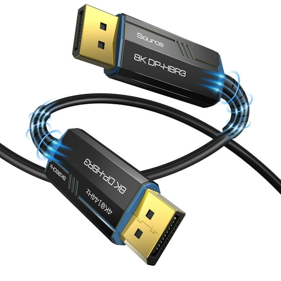 8K Long DP Fiber Optic Cable 33FT/10M,AUBEAMTO Displayport 1.4 Cable, 32.4Gbps Ultra High Speed, 8K@60Hz, 4K@144Hz, Support HBR3, DSC 1.2, HDR10, Compatible with Graphics Card, Projector, Monitor