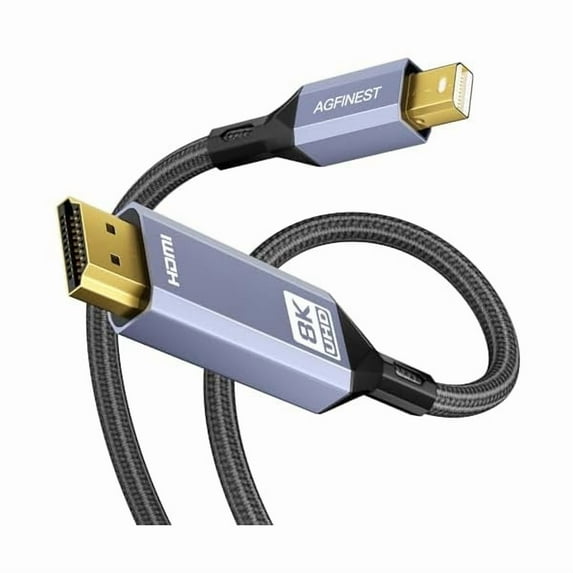 8K Mini DisplayPort to HDMI Cable 3.3ft Mini DP 1.4 to HDMI Nylon Braided Aluminum Shell Support 8K@60Hz, 4K@120Hz UHD HDR for MacBook Pro, iMac, Mac mini, Surface Pro