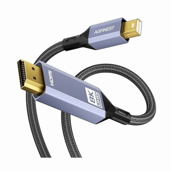 8K Mini DisplayPort to HDMI Cable 3.3ft Mini DP 1.4 to HDMI Nylon Braided Aluminum Shell Support 8K@60Hz, 4K@120Hz UHD HDR for MacBook Pro, iMac, Mac mini, Surface Pro