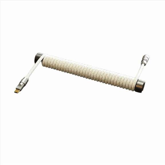 8K Polling Aviator Coiled Cable for Mechanical Keyboard, Hiomu Custom USB Type-C Spiral Cable with Metal Connectors for Magnetic Switch Keyboards